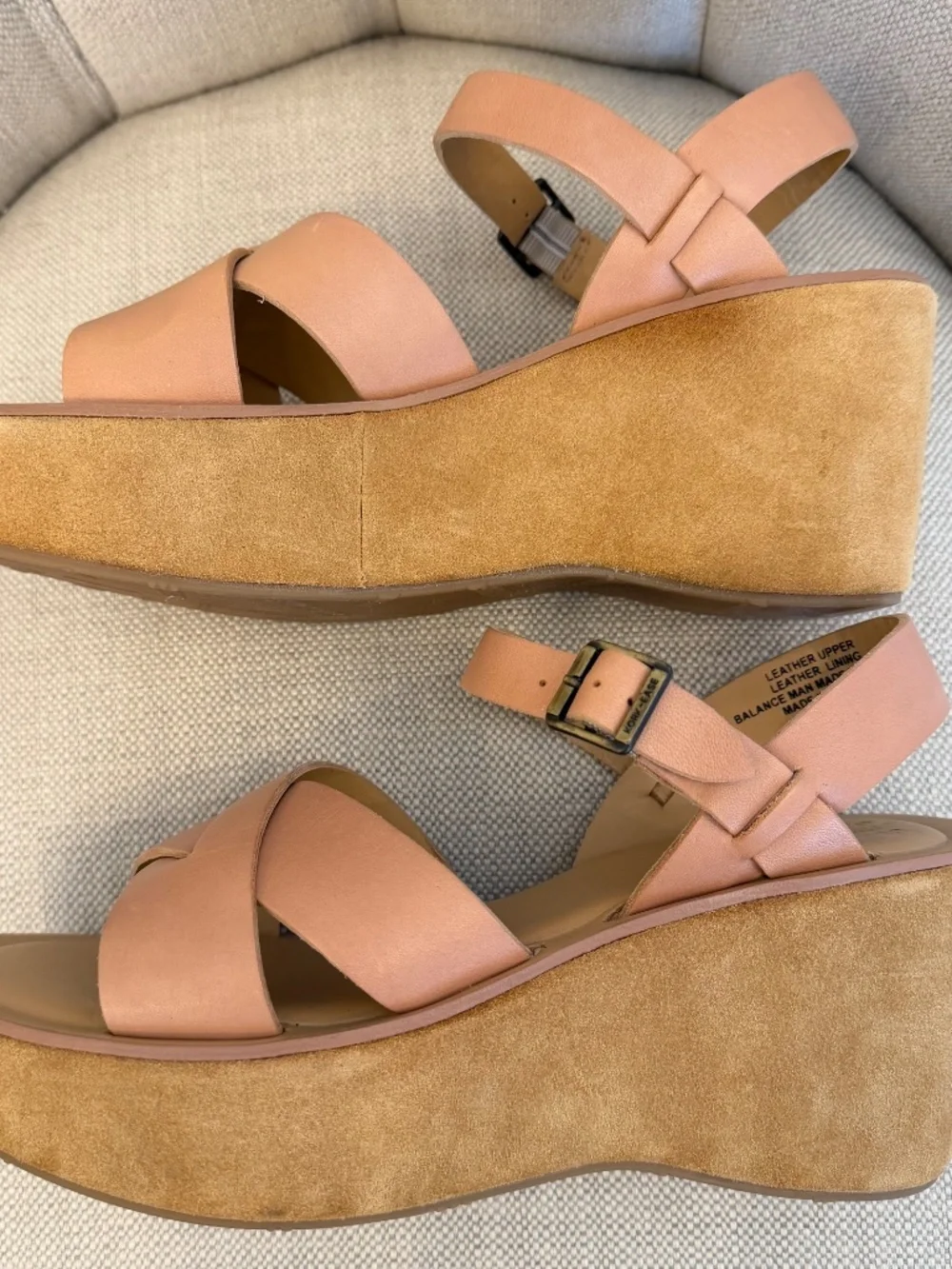KORK EASE AVA CLASSIC Size 9 Tan Natural Vachetta Leather 3 inch Platform